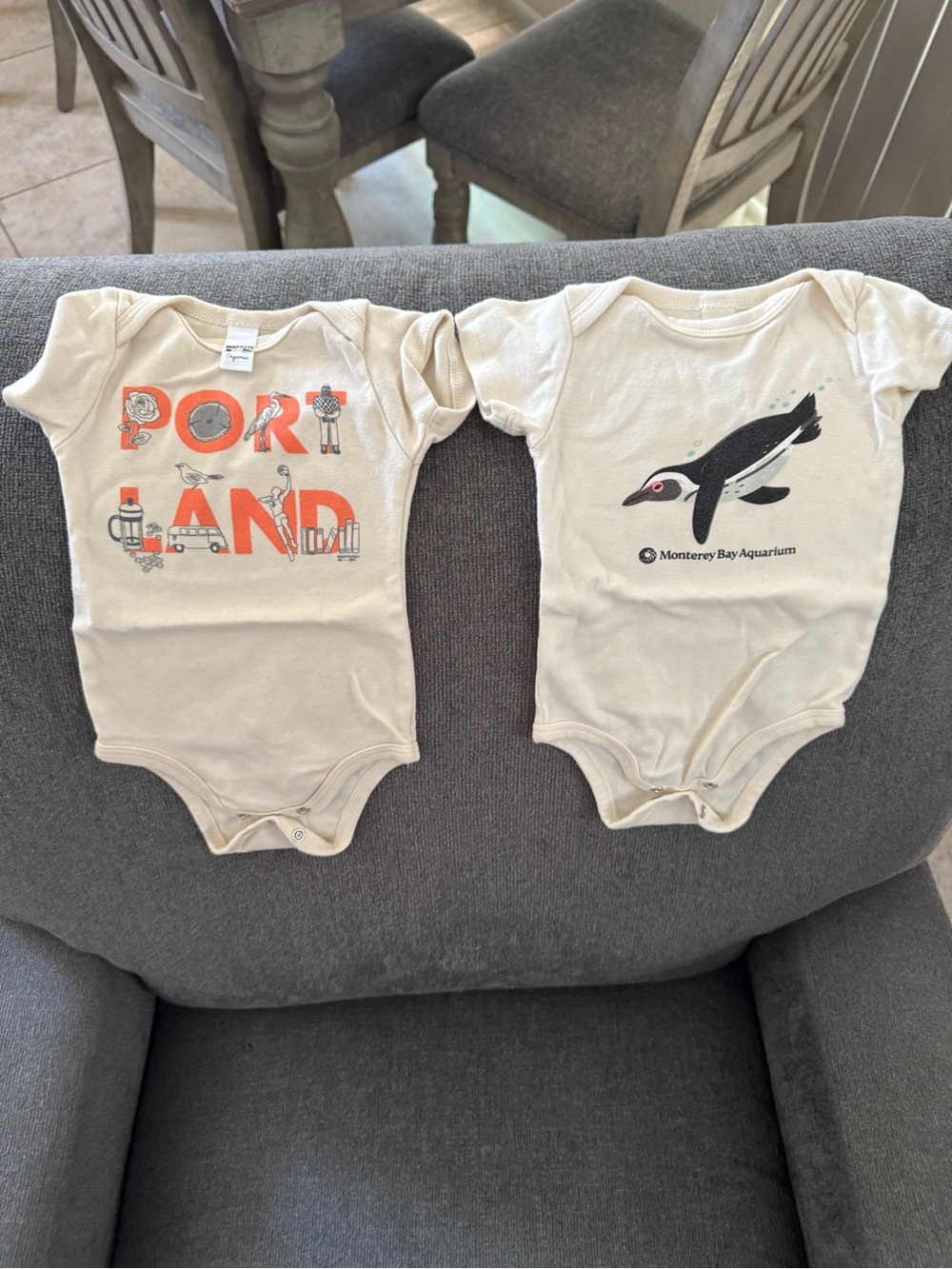 2 onesies size 3-6 months.